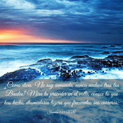 Picture 03 - Jeremías 2:23 RVA - ¿Como dices: No soy inmunda, nunca anduve tras - Bible Verse Picture