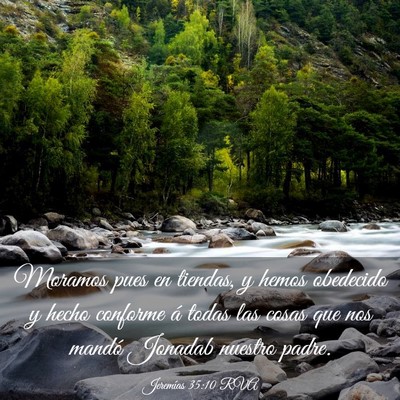 Picture 03 - Jeremías 35:10 RVA - Moramos pues en tiendas, y hemos obedecido y - Bible Verse Picture