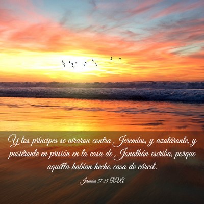 Picture 03 - Jeremías 37:15 RVA - Y los príncipes se airaron contra Jeremías, y - Bible Verse Picture