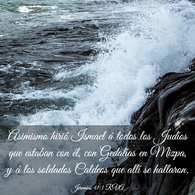 Picture 03 - Jeremías 41:3 RVA - Asimismo hirió Ismael á todos los Judíos que - Bible Verse Picture