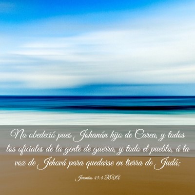 Picture 03 - Jeremías 43:4 RVA - No obedeció pues Johanán hijo de Carea, y todos - Bible Verse Picture