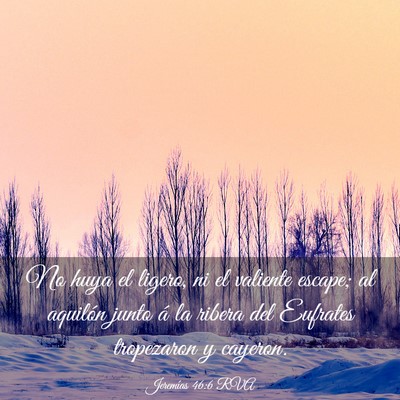 Picture 03 - Jeremías 46:6 RVA - No huya el ligero, ni el valiente escape; al - Bible Verse Picture