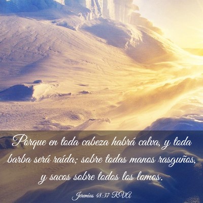 Picture 03 - Jeremías 48:37 RVA - Porque en toda cabeza habrá calva, y toda barba - Bible Verse Picture