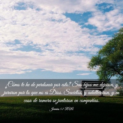 Picture 03 - Jeremías 5:7 RVA - ¿Cómo te he de perdonar por esto? Sus hijos me - Bible Verse Picture