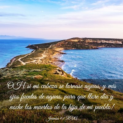 Picture 03 - Jeremías 9:1 RVA - OH si mi cabeza se tornase aguas, y mis ojos - Bible Verse Picture