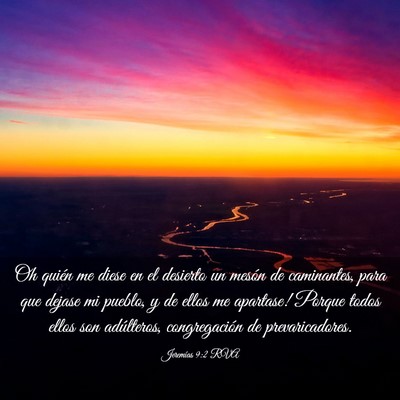 Picture 03 - Jeremías 9:2 RVA - Oh quién me diese en el desierto un mesón de - Bible Verse Picture
