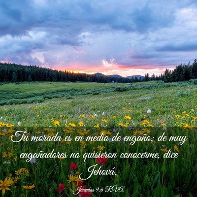 Picture 03 - Jeremías 9:6 RVA - Tu morada es en medio de engaño; de muy - Bible Verse Picture