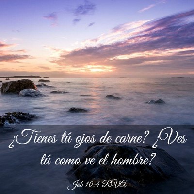 Picture 03 - Job 10:4 RVA - ¿Tienes tú ojos de carne? ¿Ves tú como ve el - Bible Verse Picture