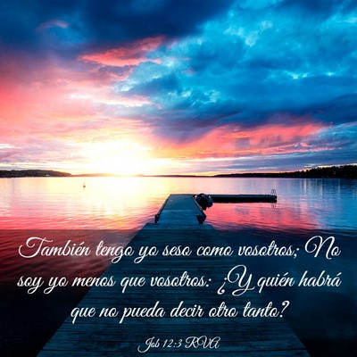 Picture 03 - Job 12:3 RVA - También tengo yo seso como vosotros; No soy yo - Bible Verse Picture