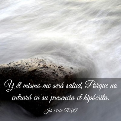 Picture 03 - Job 13:16 RVA - Y él mismo me será salud, Porque no entrará en - Bible Verse Picture