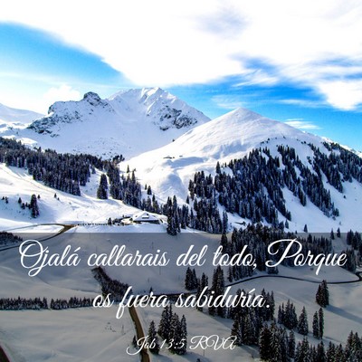 Picture 03 - Job 13:5 RVA - Ojalá callarais del todo, Porque os fuera - Bible Verse Picture