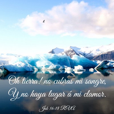 Picture 03 - Job 16:18 RVA - Oh tierra! no cubras mi sangre, Y no haya lugar - Bible Verse Picture