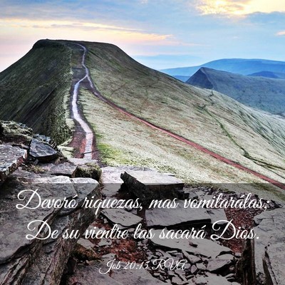 Picture 03 - Job 20:15 RVA - Devoró riquezas, mas vomitarálas; De su vientre - Bible Verse Picture