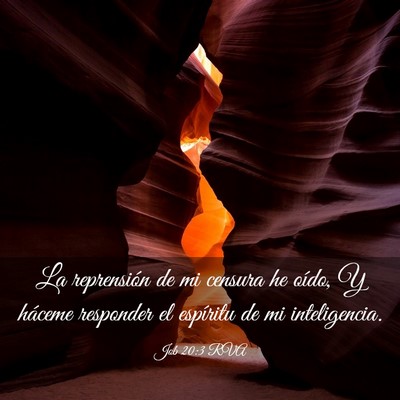 Picture 03 - Job 20:3 RVA - La reprensión de mi censura he oído, Y háceme - Bible Verse Picture