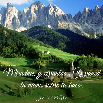 Picture 03 - Job 21:5 RVA - Miradme, y espantaos, Y poned la mano sobre la - Bible Verse Picture