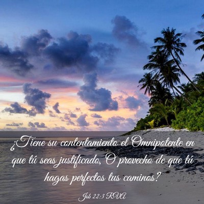 Picture 03 - Job 22:3 RVA - ¿Tiene su contentamiento el Omnipotente en que - Bible Verse Picture