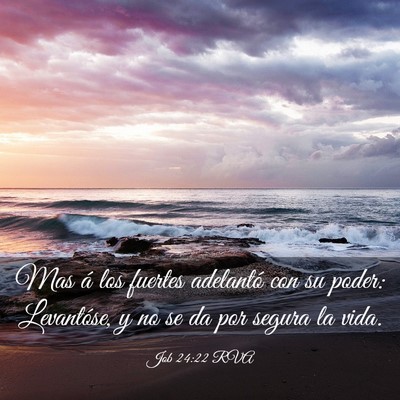 Picture 03 - Job 24:22 RVA - Mas á los fuertes adelantó con su poder: - Bible Verse Picture