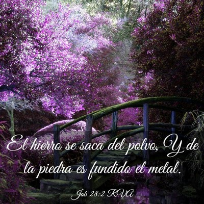 Picture 03 - Job 28:2 RVA - El hierro se saca del polvo, Y de la piedra es - Bible Verse Picture