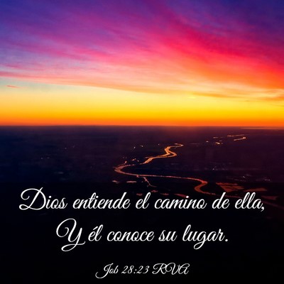 Picture 03 - Job 28:23 RVA - Dios entiende el camino de ella, Y él conoce su - Bible Verse Picture