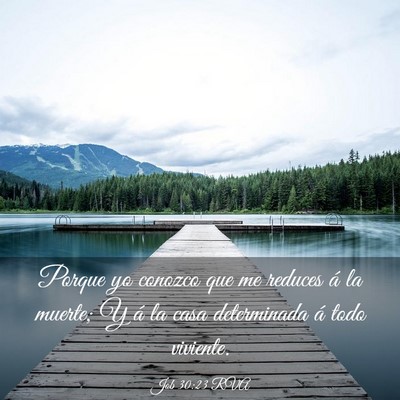 Picture 03 - Job 30:23 RVA - Porque yo conozco que me reduces á la muerte; Y - Bible Verse Picture
