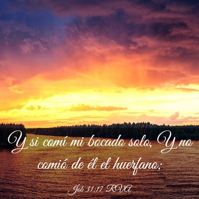 Picture 03 - Job 31:17 RVA - Y si comí mi bocado solo, Y no comió de él el - Bible Verse Picture