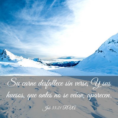Picture 03 - Job 33:21 RVA - Su carne desfallece sin verse, Y sus huesos, que - Bible Verse Picture