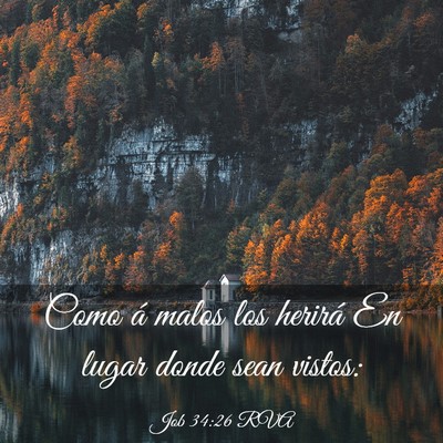 Picture 03 - Job 34:26 RVA - Como á malos los herirá En lugar donde sean - Bible Verse Picture