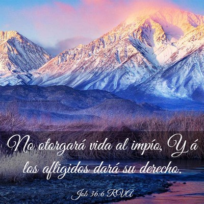 Picture 03 - Job 36:6 RVA - No otorgará vida al impío, Y á los afligidos - Bible Verse Picture