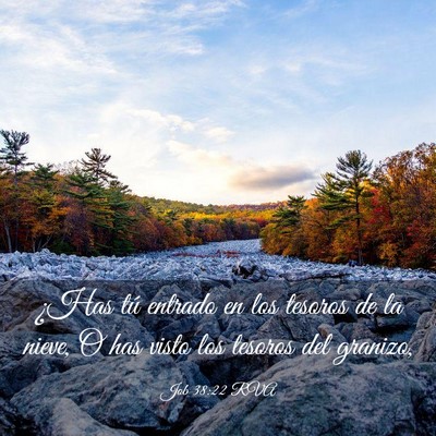 Picture 03 - Job 38:22 RVA - ¿Has tú entrado en los tesoros de la nieve, O - Bible Verse Picture