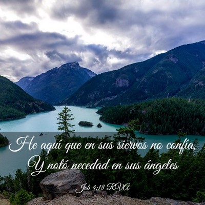 Picture 03 - Job 4:18 RVA - He aquí que en sus siervos no confía, Y notó - Bible Verse Picture