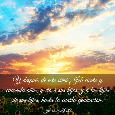 Picture 03 - Job 42:16 RVA - Y después de esto vivió Job ciento y cuarenta - Bible Verse Picture