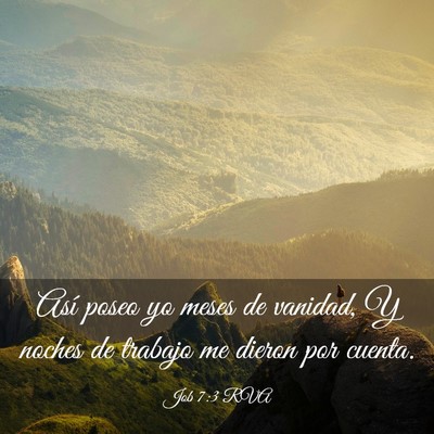 Picture 03 - Job 7:3 RVA - Así poseo yo meses de vanidad, Y noches de - Bible Verse Picture