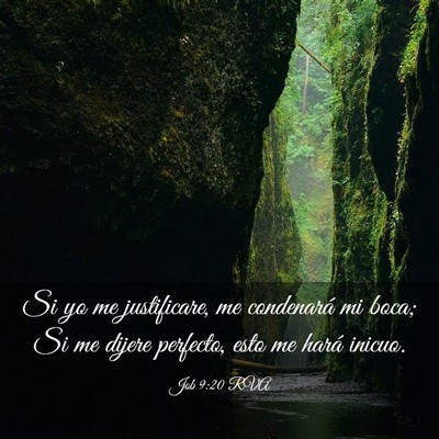 Picture 03 - Job 9:20 RVA - Si yo me justificare, me condenará mi boca; Si - Bible Verse Picture