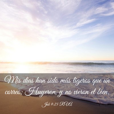 Picture 03 - Job 9:25 RVA - Mis días han sido más ligeros que un correo; - Bible Verse Picture