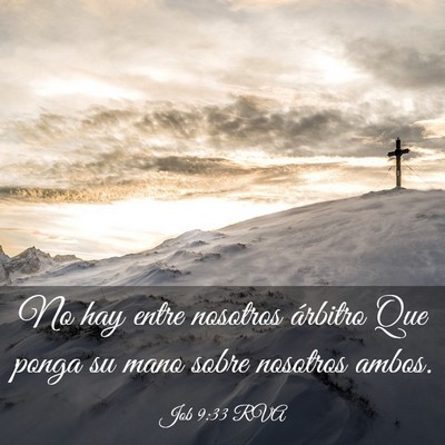 Picture 03 - Job 9:33 RVA - No hay entre nosotros árbitro Que ponga su mano - Bible Verse Picture