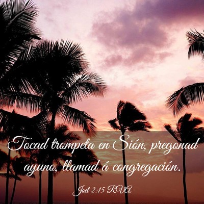 Picture 03 - Joel 2:15 RVA - Tocad trompeta en Sión, pregonad ayuno, llamad - Bible Verse Picture