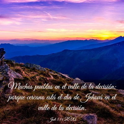 Picture 03 - Joel 3:14 RVA - Muchos pueblos en el valle de la decisión: - Bible Verse Picture