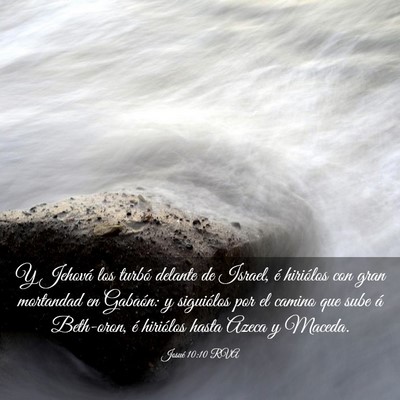 Picture 03 - Josué 10:10 RVA - Y Jehová los turbó delante de Israel, é - Bible Verse Picture