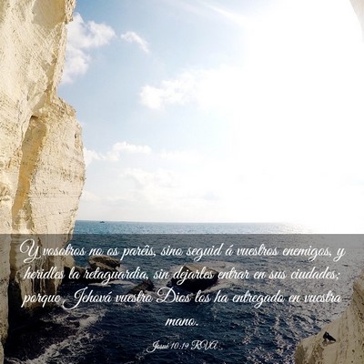 Picture 03 - Josué 10:19 RVA - Y vosotros no os paréis, sino seguid á vuestros - Bible Verse Picture