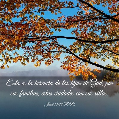 Picture 03 - Josué 13:28 RVA - Esta es la herencia de los hijos de Gad, por sus - Bible Verse Picture