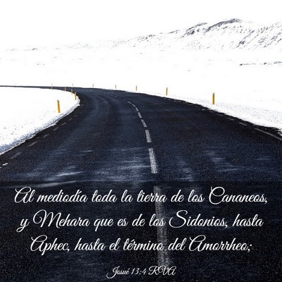 Picture 03 - Josué 13:4 RVA - Al mediodía toda la tierra de los Cananeos, y - Bible Verse Picture