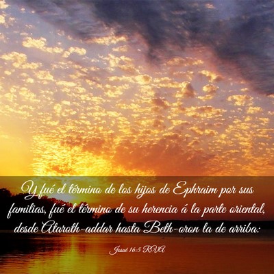 Picture 03 - Josué 16:5 RVA - Y fué el término de los hijos de Ephraim por - Bible Verse Picture