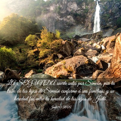 Picture 03 - Josué 19:1 RVA - LA SEGUNDA suerte salió por Simeón, por la - Bible Verse Picture