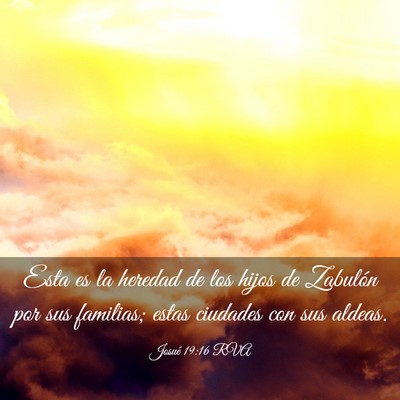 Picture 03 - Josué 19:16 RVA - Esta es la heredad de los hijos de Zabulón por - Bible Verse Picture