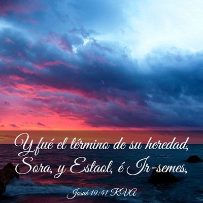 Picture 03 - Josué 19:41 RVA - Y fué el término de su heredad, Sora, y Estaol, - Bible Verse Picture
