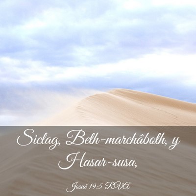 Picture 03 - Josué 19:5 RVA - Siclag, Beth-marchâboth, y - Bible Verse Picture