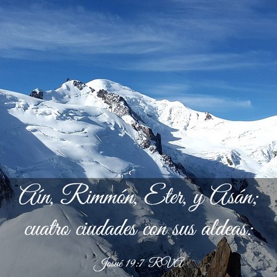 Picture 03 - Josué 19:7 RVA - Aín, Rimmón, Eter, y Asán; cuatro ciudades con - Bible Verse Picture