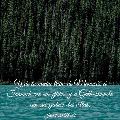Picture 03 - Josué 21:25 RVA - Y de la media tribu de Manasés, á Taanach con - Bible Verse Picture
