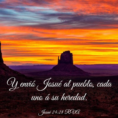 Picture 03 - Josué 24:28 RVA - Y envió Josué al pueblo, cada uno á su - Bible Verse Picture