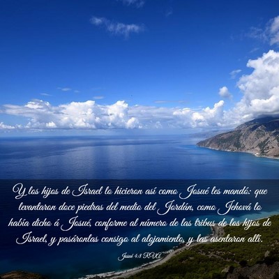 Picture 03 - Josué 4:8 RVA - Y los hijos de Israel lo hicieron así como - Bible Verse Picture
